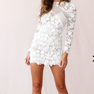 NWT Selfie Leslie mesh white dress Size XS